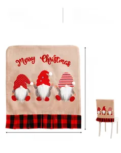 Detailed size view of Rudolph Christmas gnome chair cover with dimensions 52x47cm
