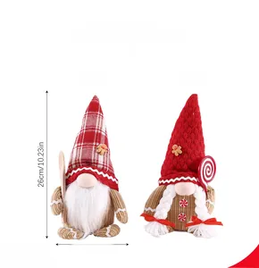 Detailed size specifications for Christmas gingerbread gnome plush toys with wooden spoons