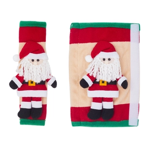 Set di 2 copri maniglie per frigorifero natalizi con decorazione Babbo Natale 3D