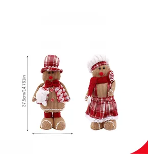 Detailed size and weight specs for plush Christmas gingerbread man doll decorations