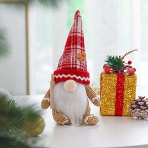Christmas gnome plush with gingerbread theme and rolling pin for holiday kitchen decor