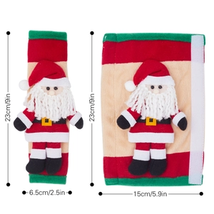 Couvre-poignées de frigo Père Noël rouge et vert avec dimensions détaillées