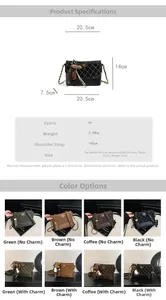 Detailansicht der Rautensteppung und des Metalllogos auf der minimalistischen Beuteltasche