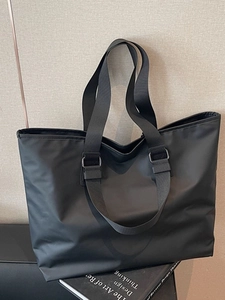 Grand Sac Cabas en Nylon pour Femmes Imperméable Sac à Bandoulière Commuter Style Coréen Couleur Unie Sac à Main École