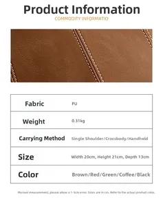 Tableau détaillé des tailles et matériaux pour le sac seau en cuir grainé marron