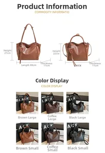 Guía de tallas detallada para bolsos tote de cuero en dimensiones grandes y pequeñas