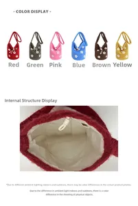 Vue détaillée de sacs seaux tricotés colorés avec motifs fleurs et structure intérieure