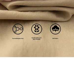 Macro detail of khaki textile fabric showing soft texture and high-quality stitching