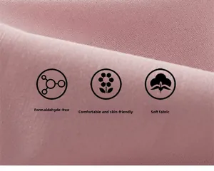 Dettaglio del tessuto rosa con trama morbida, comfort sulla pelle e qualità senza formaldeide