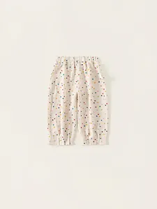 Pantalon été pour petite fille avec pois colorés et taille élastique confortable