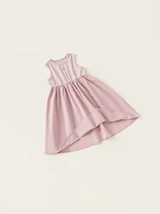 Abito lungo senza maniche da bambina in rosa antico minimalista per l'estate casual