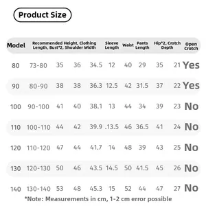 Detailed size chart for boys printed shirt and shorts set with measurements from 80 to 140