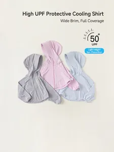 Veste de Protection Solaire pour Enfants UPF 50 Plus à Capuche Légère Respirante Manteau de Plein Air pour Garçons Filles Été Coupe-Vent Décontracté