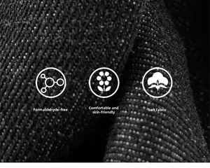 Nahaufnahme von weichem schwarzem Twill-Stoff mit hautfreundlicher Textur für Mädchen