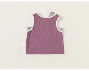 Détail du débardeur deux-pièces sans manches pour filles avec textures coton violettes