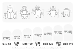 Detailed size chart for kids anti-mosquito pants showing height and weight measurements