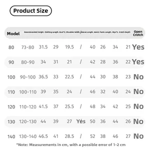 Detailed size guide table for girls sleeveless floral print summer clothing set