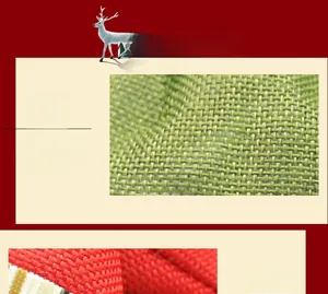 Detailed macro view of dense cross-knit fabric texture in festive red and green colors