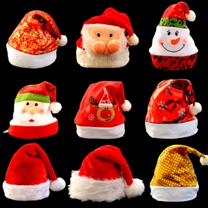 Classic Christmas Hat Soft Plush Red White Santa Claus Cap Festive Party Headwear For Adults Kids Holiday Decoration