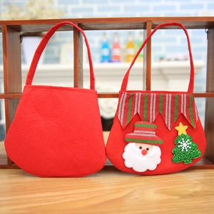 Felt Christmas gift bags with 3D Santa Claus and sequin tree decorations for candy