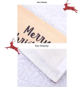Detail of Christmas handle cover with Velcro closure and Merry Christmas printed text