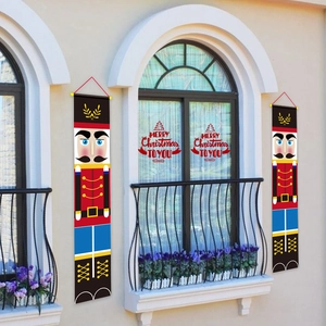 Lot de bannières de porte soldat casse-noisette pour décoration festive de porte et magasin
