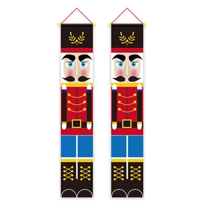 Ensemble de bannières de porte soldat casse-noisette pour décoration de Noël festive