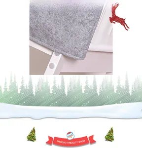 Detail of plush grey faux fur beard texture for Christmas chair cover decorations