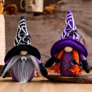 Halloween Gnome Plush Ornaments Vampire Witch Faceless Doll With Spider Decor For Home Party Decoration Table Gnome Gift