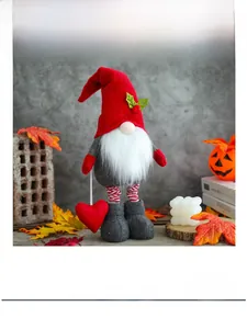 Luminous Christmas gnome with telescopic legs, red hat, and glowing heart detail