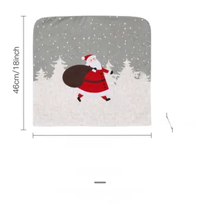 Detail view of Santa Claus Christmas chair back cover showing 49x46cm dimensions