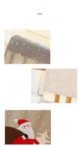 Detail of durable linen fabric and precise stitching on Christmas Santa chair cover