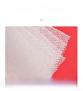 Close-up of white mesh fabric detail showing breathable honeycomb texture and material
