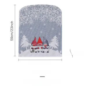 Christmas gnome chair cover detail featuring snowflake pattern and 48x59cm size