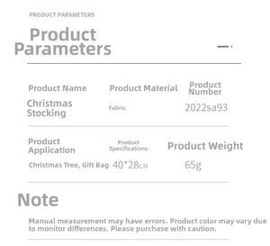 Detailed product specifications for Christmas plaid socks showing material and dimensions