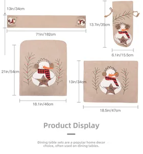 Guide des tailles pour chemin de table de Noël, housses de chaise et sets de table