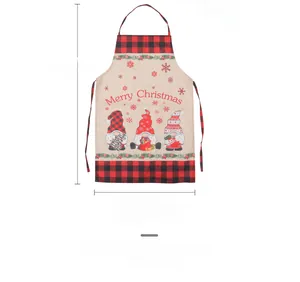Christmas gnome apron with Merry Christmas print and size measurements in inches