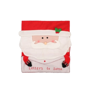 Christmas Santa Claus chair back cover with Letters to Santa embroidery for home decor