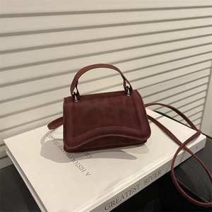 Borsa a Tracolla Mini in Pelle Sintetica Minimalista con Goffratura Leopardata per Donna Borsa a Mano Vintage con Patta a Onde