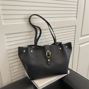 Mode Femmes Grand Sac Fourre-Tout Capacité Minimaliste Urbain Simili Cuir Sac à Épaule Pour Bureau Travail Sac À Main Avec Boucle