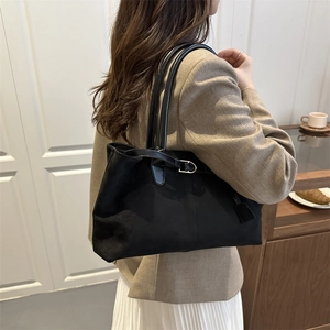 Vintage large black tote bag in matte suede with adjustable leather shoulder straps