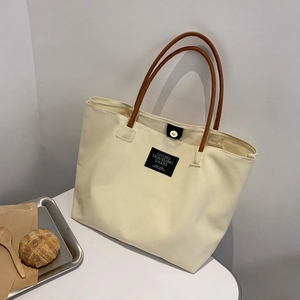 Borsa Tote in Tela Casual da Donna Grande Capacità Borsa a Tracolla Con Manici in Pelle Chiusura Magnetica Borsa Pendolare