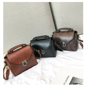 Detailed comparison of brown, black and dark coffee vintage mini square handbags
