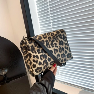 Borsa Tote da Donna Alla Moda Con Stampa Leopardata Tracolla E Bustina Combinazione Grande Capacità Pelle PU Borsa Messenger