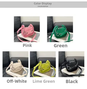 Matrix-Anzeige von fünf Farben minimalistischer PU-Leder Mini-Umhängetaschen