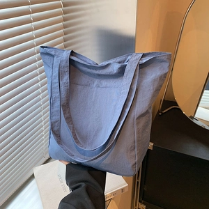 Large Capacity Oxford Cloth Tote Bag For Women Minimalist Solid Color Shoulder Bag Daily Casual Handbag Student Book Bag