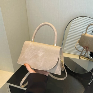 Petit Sac Carré en Cuir PU Mode Femme Sac à Bandoulière à Rabat Texture Pierre Rétro Sac à Main Minimaliste pour Navettage