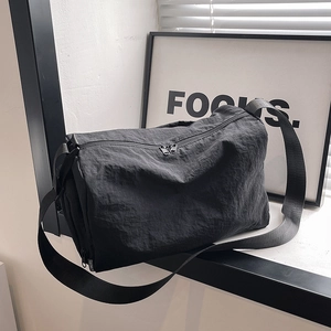 Women Large Capacity Crinkle Nylon Shoulder Bag Casual Commuting Crossbody Bag With Adjustable Wide Strap Fashion Square Bag
