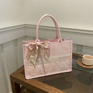 Vintage PU Leather Large Capacity Tote Bag For Women Fashion Bag Letter Print Shoulder Bag With Scarf Elegant Commuter Handbag