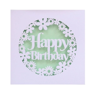 Happy Birthday Invitation Cards Laser Cut Hollow Floral Greeting Cards With Inner Sheet Pearlescent Paper Party Supplies